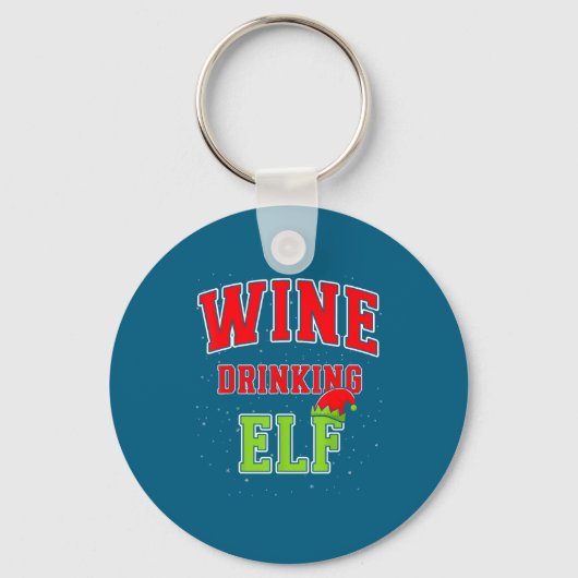 Porte-clés Wine Drinking Elf Christmas Family Matching Group  (Recto)