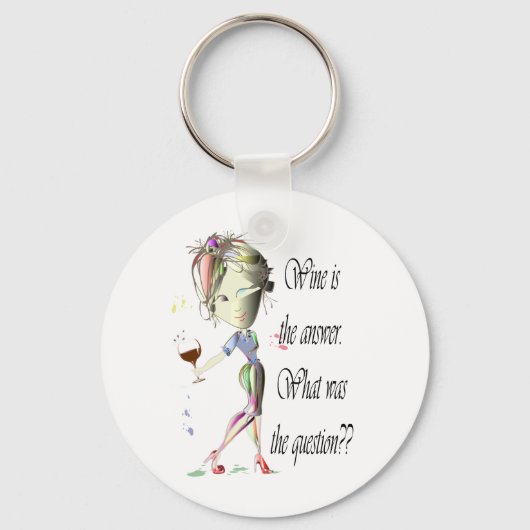 Porte-clés Wine is the Answer - what was the question?? (Recto)