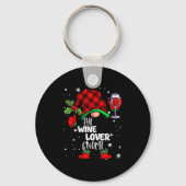 Porte-clés Wine Lover Gnome Red Buffalo Plaid Matching Family (Recto)