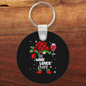 Porte-clés Wine Lover Gnome Red Buffalo Plaid Matching Family (Recto)