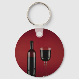 Porte-clés Wine red glass bottle