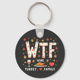 Porte-clés WIne Turquie Famille drôle Thanksgiving