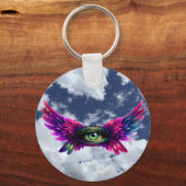 Porte-clés Winged Protection Eye – Round Intention Keychain (Verso)