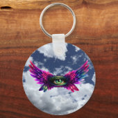Porte-clés Winged Protection Eye – Round Intention Keychain (Recto)