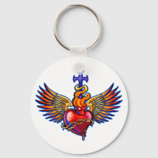 Porte-clés Winged Sacred Heart Design