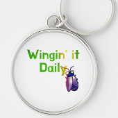 Porte-clés Wingin It Daily Funny Bug Humor (Devant)