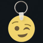 Porte-clés Winking Emoji<br><div class="desc">Winking Emoji.

Emoji art Version 2 by EmojiOne.
Licensed under Creative Commons (CC-BY 4.0).</div>