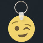 Porte-clés Winking Emoji<br><div class="desc">Winking Emoji.

Emoji art Version 2 by EmojiOne.
Licensed under Creative Commons (CC-BY 4.0).</div>