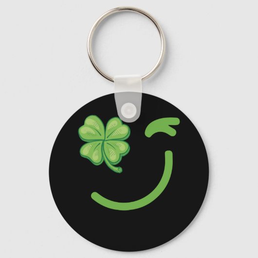 Porte-clés Winking Lucky Four Leaf Clover St. Patricks Day (Recto)