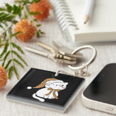 Porte-clés Winking Winter Cat (Devant Droit)