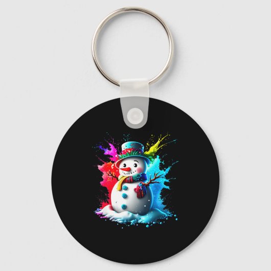 Porte-clés Winter And Snow Christmas A Coloured Snowman (Recto)