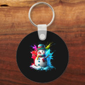 Porte-clés Winter And Snow Christmas A Coloured Snowman (Recto)