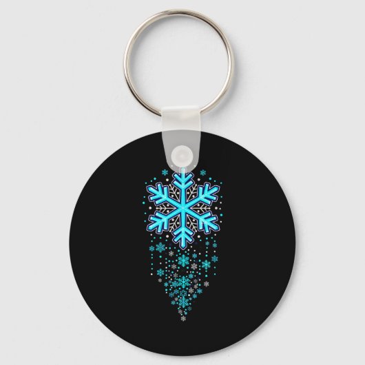 Porte-clés Winter Holiday Apparel - Blue Snowflake Cascade, I (Recto)
