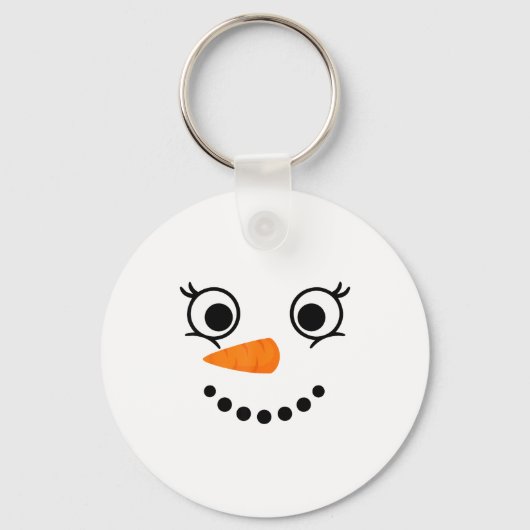 Porte-clés Winter Snowman Face Eyelashes Christmas Xmas Fun D (Recto)