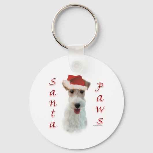 Porte-clés Wire Fox Terrier Père Noël Paws (Recto)