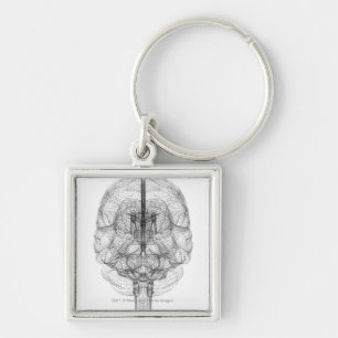 Porte-clés Wireframe du cerveau