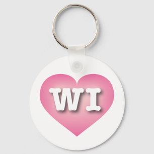 Porte-clés Wisconsin Rose Fade Heart - I love WI