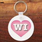 Porte-clés Wisconsin Rose Fade Heart - I love WI (Recto)
