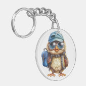 Porte-clés Wise Little Traveler - Kid Owl avec sac à dos (Devant gauche)