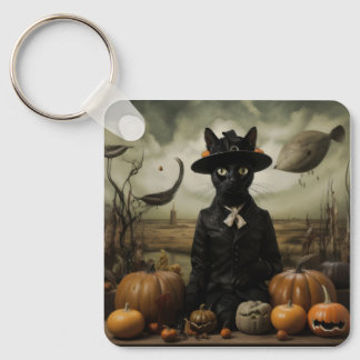 Porte-clés Witch Cat with Pumpkins 