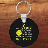 Porte-clés With Jesus In Her Heart And A Softball She Is Unst (Recto)
