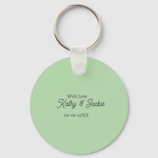 Porte-clés With love add couple name wedding simple minimal  (Recto)