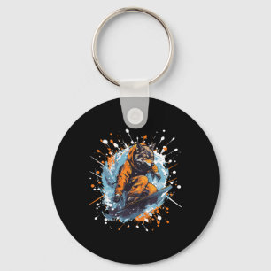 Porte-clés Wolf Animal Snowboard Cool Snowboard