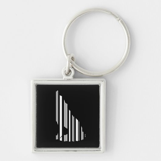 Porte-clés WOLF BAR CODE Modèle de code-barres Howl (Devant)