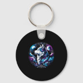 Porte-clés Wolf Celestial Dream Night Howling Moon Funny Wolv (Recto)
