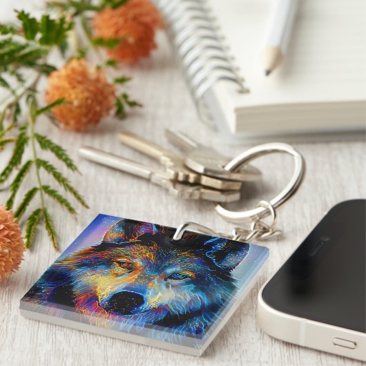 Porte-clés Wolf de l'esprit mystique (Devant Droit)