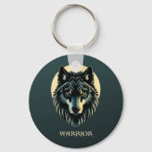 Porte-clés Wolf face fenrir guerrier tribal sans crainte fenr (Recto)