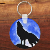 Porte-clés Wolf Howling à Moon (Recto)