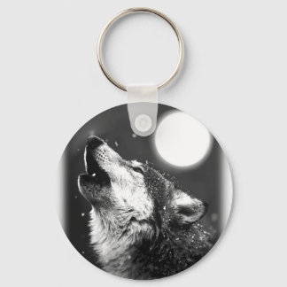 Porte-clés Wolf Howling à Moon