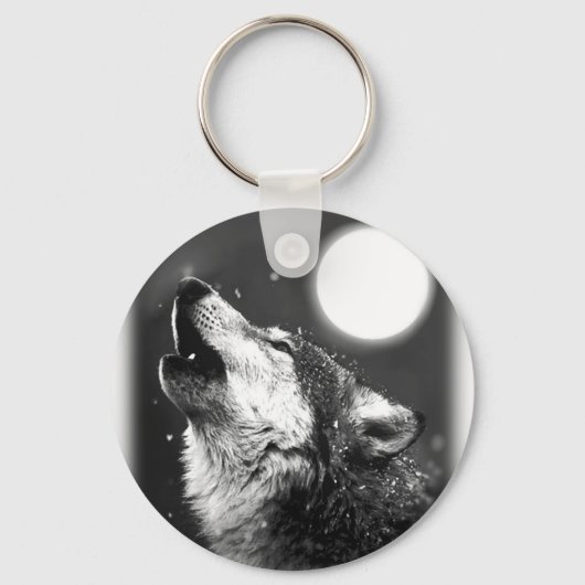 Porte-clés Wolf Howling à Moon (Recto)