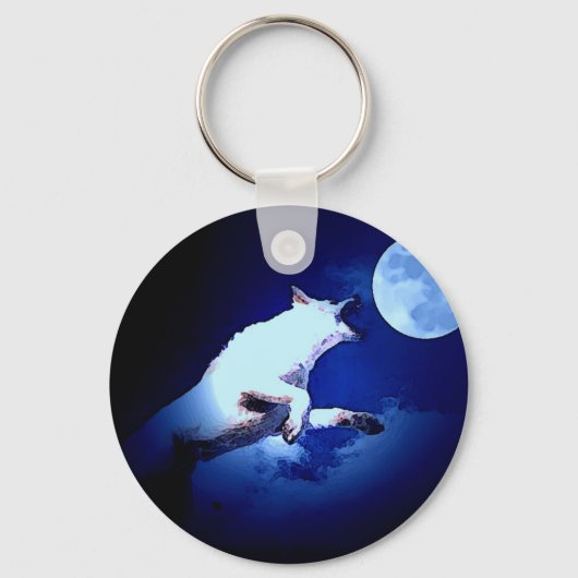 Porte-clés Wolf Howling à Moon (Recto)