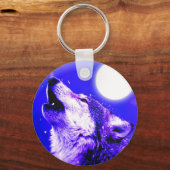 Porte-clés Wolf Howling à Moon (Recto)
