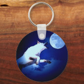 Porte-clés Wolf Howling à Moon (Recto)