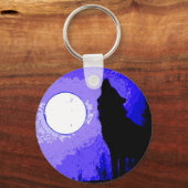 Porte-clés Wolf Howling à Moon (Recto)