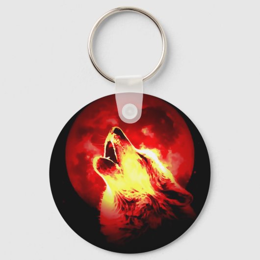 Porte-clés Wolf Howling à Red Night (Recto)