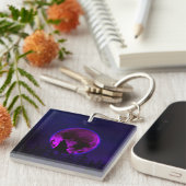 PORTE-CLÉS WOLF HOWLING LUNE MAGENTA (Devant Droit)