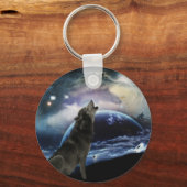 Porte-clés Wolf hurle sur la lune (Recto)