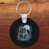 Porte-clés Wolf Icy Moon Galaxy Chasse Gris Gris Loups Pour (Recto)