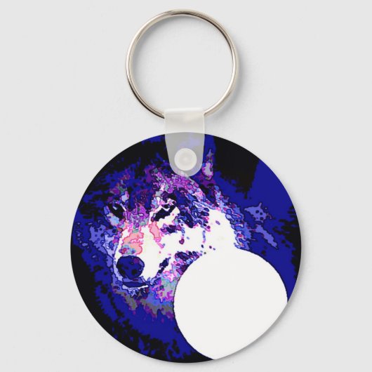 Porte-clés Wolf & Moon (Recto)