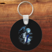 Porte-clés Wolf Moon Lake Wolf Howling Pleine lune Wolf Graph (Recto)