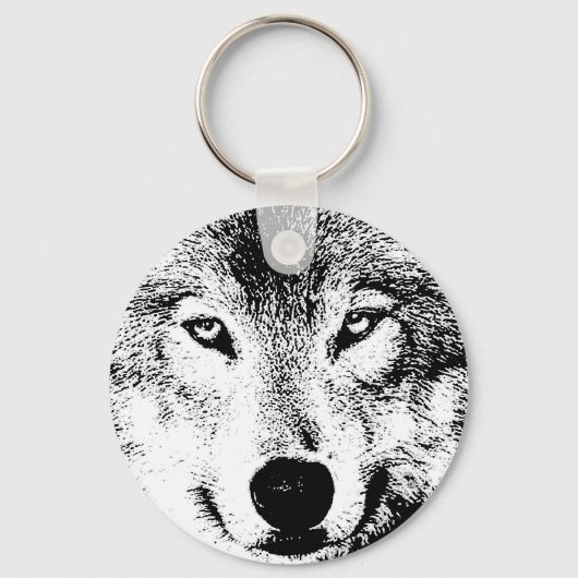Porte-clés Wolf Oeil noir blanc créatif Encre Porte - clé (Recto)