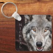 Porte-clés Wolf Photo Nom personnalisé (Recto)