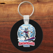 Porte-clés Wolf sauvage de Serbie Snowboard Aventure (Recto)