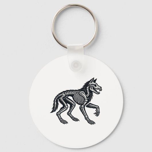 Porte-clés Wolf Skeleton Halloween (Recto)