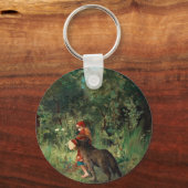 Porte-clés Wolf sur le chemin avec rouge (Recto)