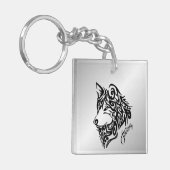 Porte-clés Wolf tribal noir (Devant gauche)